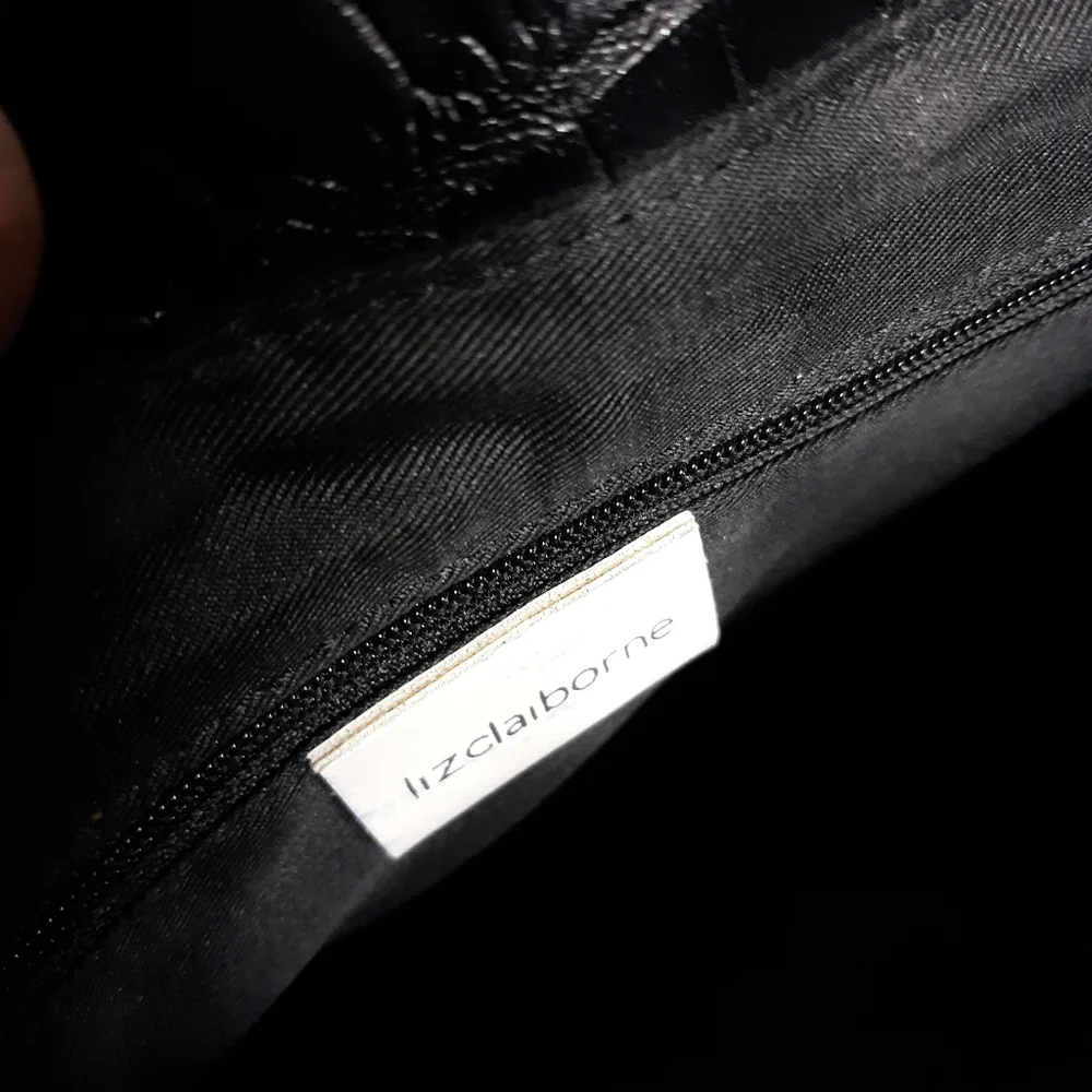 Liz Claiborne Black Croc-Embossed Tote Bag
